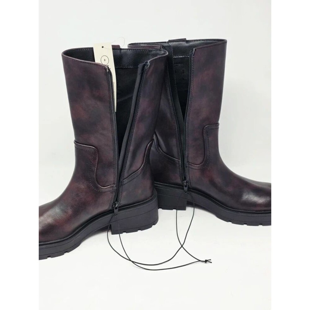 No Boundaries Lug Sole Mid-Calf Zip Boots Chocolate Brown Women's Size 8 NWT - Picture 7 of 12